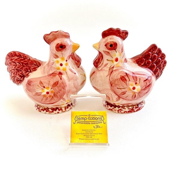 Temp-Tations Other - Vintage Temp-tations Old World Cranberry Chicken Salt & Pepper Shakers